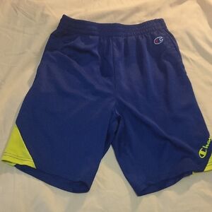 Champion Blue and Yellow Athletic Shorts Lightweight Elastic Waist